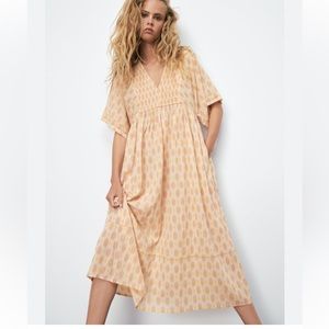 Zara Marigold Short Sleeve Floral Dress